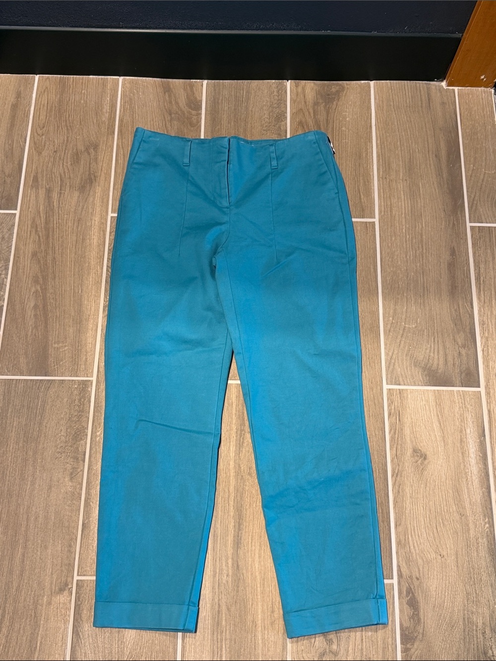 Boden Teal Cropped Tailored Jeans